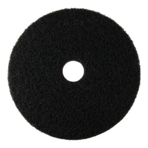 Hard Floor Stripping Pad 18 Inch Diameter Black Polyester / Nylon