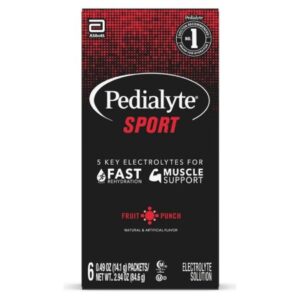 Oral Electrolyte Solution Pedialyte Sport Fruit Punch Flavor 14.1 Gram Electrolyte