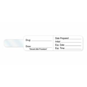 Pre-Printed Label PDC Anesthesia Label White Drug_ Date_Int_Exp Date_Exp TIme_  Discard after Procedure Black Syringe Label 3/4 X 4 Inch