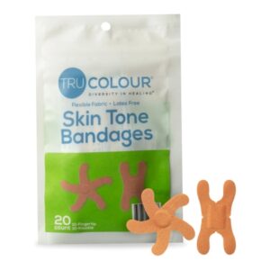 Waterproof Adhesive Strip Tru-Colour Assorted Sizes Fabric Knuckle / Fingertip Olive Sterile