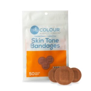 Waterproof Adhesive Strip Tru-Colour Fabric Spot s/b Round Brown Sterile