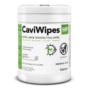 Surface Disinfectant Cleaner CaviWipes HP XL Peroxide Based Manual Pull Wipe 65 Count Canister Scented NonSterile