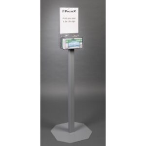 Mask Dispenser Poltex Floor Stand 1-Box Capacity Clear 5 X 7-3/4 Inch PETG / Steel