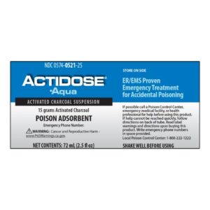 Poison Absorbent Actidose-Aqua 15 Gram Strength Oral Suspension 72 mL
