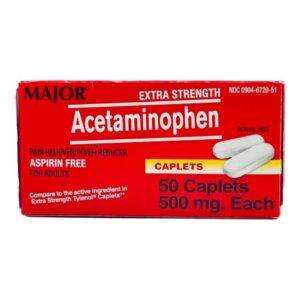 Pain Relief 500 mg Strength Acetaminophen Tablet 50 per Bottle