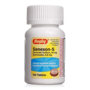 Laxative / Stool Softener Tablet 100 per Bottle 50 mg – 8.6 mg Strength Docusate Sodium / Sennosides