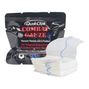 Hemostatic Dressing QuikClot Combat Gauze LE 3 Inch X 4 Yard 1 Count Sterile