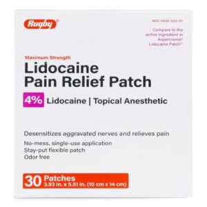 Topical Pain Relief 4% Strength Lidocaine Patch 30 per Box
