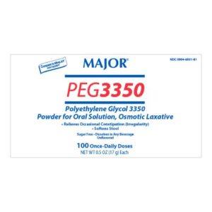 Polyethylene Glycol 3350 (PEG 3350) 17 Gram / Dose Powder for Solution 100 Packets