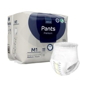 Unisex Adult Absorbent Underwear Abena Premium Pants M1 Pull On with Tear Away Seams Medium Disposable Heavy Absorbency