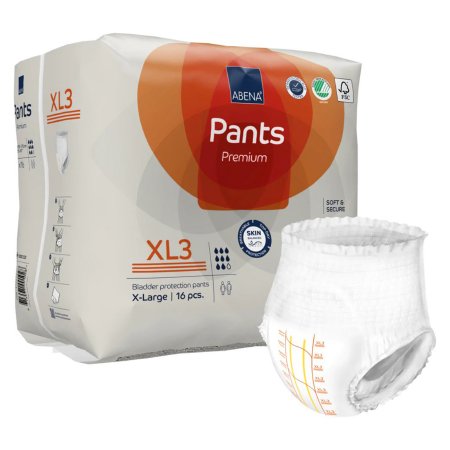 Unisex Adult Absorbent Underwear Abena Premium Pants XL3 Pull On with Tear Away Seams X-Large Disposable Heavy Absorbency