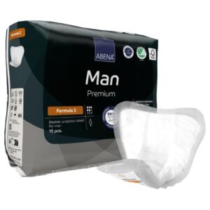 Bladder Control Pad Abena Premium Man 9 X 11.4 Inch Moderate Absorbency Fluff / Polymer Core Size 2