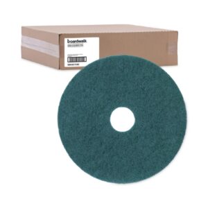 Hard Floor Scrubbing Pad Boardwalk 17 Inch Diameter Green Nylon / Polyester