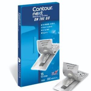 Blood Glucose Test Strips CONTOURNEXT ON THE GO 15 Strips per Pack