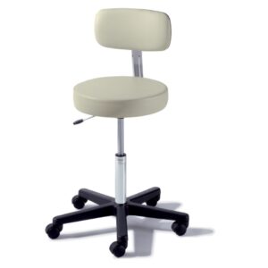 Air Lift Stool Ritter 273 Value Series Backrest Air Lift, Pneumatic Height Adjustment, Single Lever 5 Casters Stone