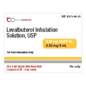 Levalbuterol HCl, Preservative Free 0.63 mg / 3 mL Solution 25 Vials