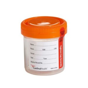 Specimen Container Cardinal Health 90 mL (3 oz.) Screw Cap Patient Information Sterile