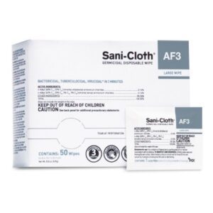 Surface Disinfectant Cleaner Sani-Cloth AF3 Premoistened Germicidal Manual Pull Wipe 50 Count Individual Packet Unscented NonSterile