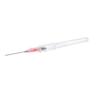 Peripheral IV Catheter TrueSafe BC 20 Gauge 1 Inch Polyurethane Straight Hub Blood Control Push Button Safety