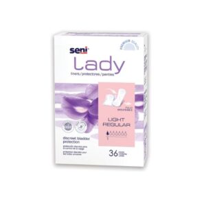Bladder Control Pad Seni Lady Light 7.3 Inch Length Light Absorbency Super Absorbent Core One Size Fits Most