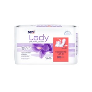 Bladder Control Pad Seni Lady Moderate 11 Inch Length Moderate Absorbency Super Absorbent Core One Size Fits Most