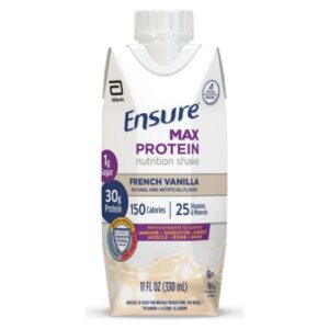Oral Supplement Ensure Max Protein Nutrition Shake French Vanilla Flavor Liquid 11 oz. Reclosable Carton