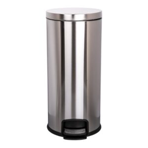 Trash Can McKesson 32 Quart / 8 gal. Silver Metal Round