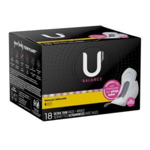 Feminine Pad U by Kotex Balance Ultra Thin with Wings Regular Absorbency