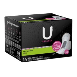 Feminine Pad U by Kotex Balance Ultra Thin with Wings Heavy Absorbency
