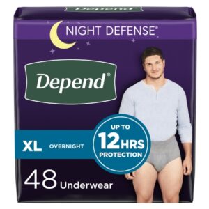 Male Adult Absorbent Underwear Depend Night Defense Pull On with Tear Away Seams X-Large Disposable Heavy Absorbency