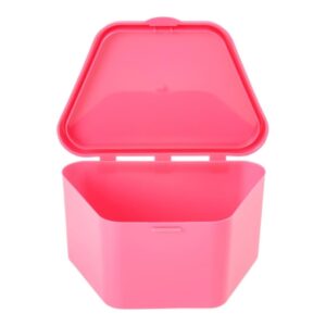 Denture Cup 8 oz. Hot Pink Hinged Lid Single Patient Use