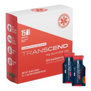 Glucose Supplement Transcend Gel Strawberry Flavor.