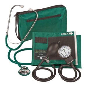 Reusable Aneroid / Stethoscope Set Veridian 27.9 to 41.6 cm Adult Cuff Dual Head General Exam Stethoscope