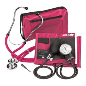 Reusable Aneroid / Stethoscope Set Veridian 27.9 to 41.6 cm Adult Cuff Dual Head General Exam Stethoscope