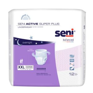 Unisex Adult Absorbent Underwear Seni Active Super Plus Pull On with Tear Away Seams 2X-Large Disposable Heavy Absorbency