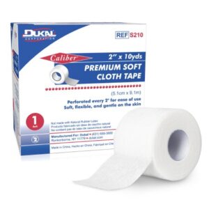 Medical Tape Caliber Premium Soft White 2 Inch X 10 Yard Soft Cloth NonSterile