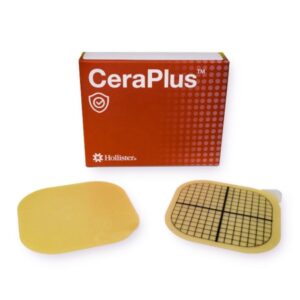 Ostomy Barrier CeraPlus Trim to Fit, Extended Wear Hydrocolloid Up to 3-1/2 Inch Opening 4 X 4 Inch