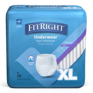 Unisex Adult Absorbent Underwear FitRight Super Pull On with Tear Away Seams X-Large Disposable Heavy Absorbency