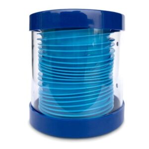 Emesis Bag Dispenser Clear / Blue Manual Pull 24 Bags Wall Mount