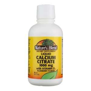 Joint Health Supplement Nature’s Blend Calcium Citrate / Vitamin D3 1,000 mg Strength Liquid 16 oz. Blueberry Flavor