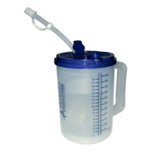 Insulated Drinking Mug 22 oz. Clear Cup / Blue Lid Plastic Reusable