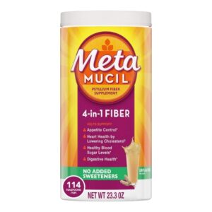 Fiber Supplement Metamucil Unflavored Powder 23.3 oz. Psyllium Husk