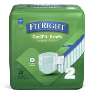 Unisex Adult Incontinence Brief FitRight Stretch Ultra Large / X-Large Disposable Heavy Absorbency
