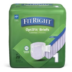 Unisex Adult Incontinence Brief FitRight Stretch Ultra Medium / Large Disposable Heavy Absorbency