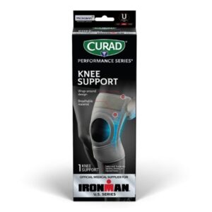 Knee Support CURAD Performance Series IRONMAN One Size Fits Most Hook and Loop Strap Closure Left or Right Knee