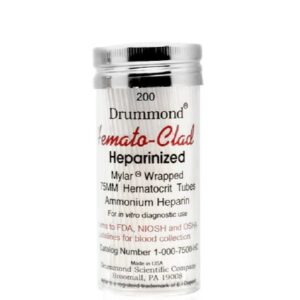 Hemato-Clad Capillary Blood Collection Tube Ammonium Heparin Additive 40 ?L Without Closure Mylar Wrapped Glass Tube