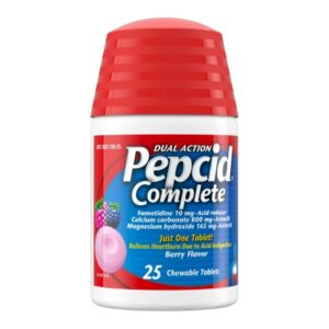 Antacid Pepcid Complete 800 mg – 165 mg – 10 mg Strength Chewable Tablet 25 per Bottle