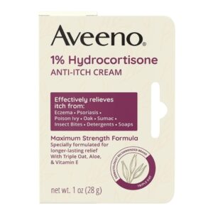 Itch Relief Aveeno Active Naturals 1% Strength Cream 1 oz. Tube