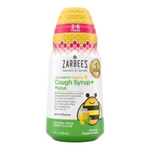 Children’s Cold and Cough Relief Zarbee’s Cough Syrup + Mucus 6 g Strength Syrup 4 oz.