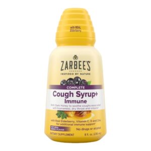 Cold and Cough Relief Zarbee’s Cough + Immune 11 g Strength Syrup 8 oz.